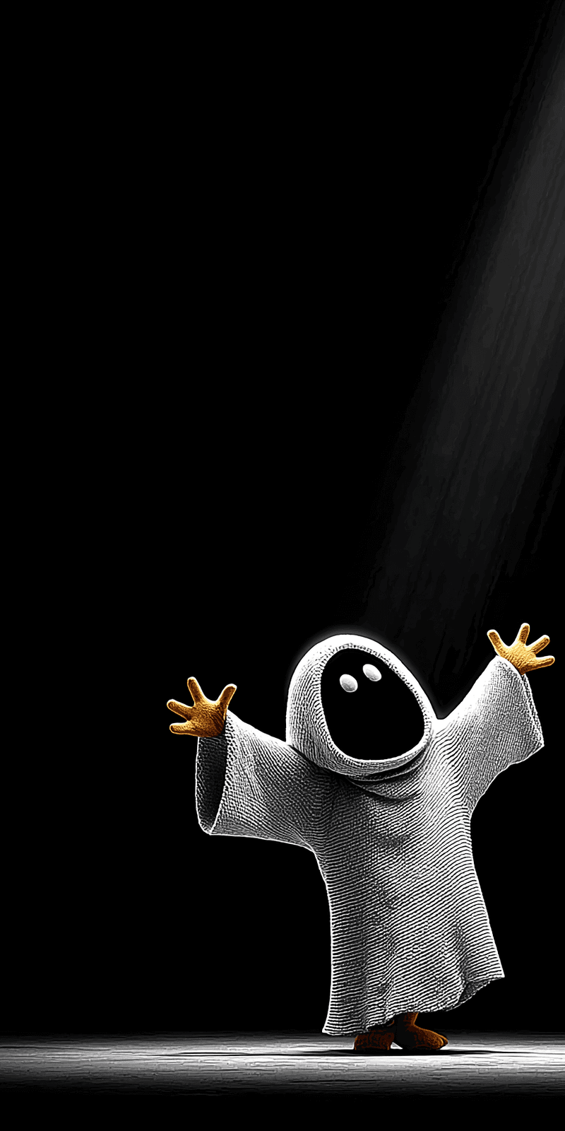 Funny Ghost Under Spotlight Wallpaper – Cute Cartoon Ghost Dark Background - ghost mobile Wallpaper | Picmaze