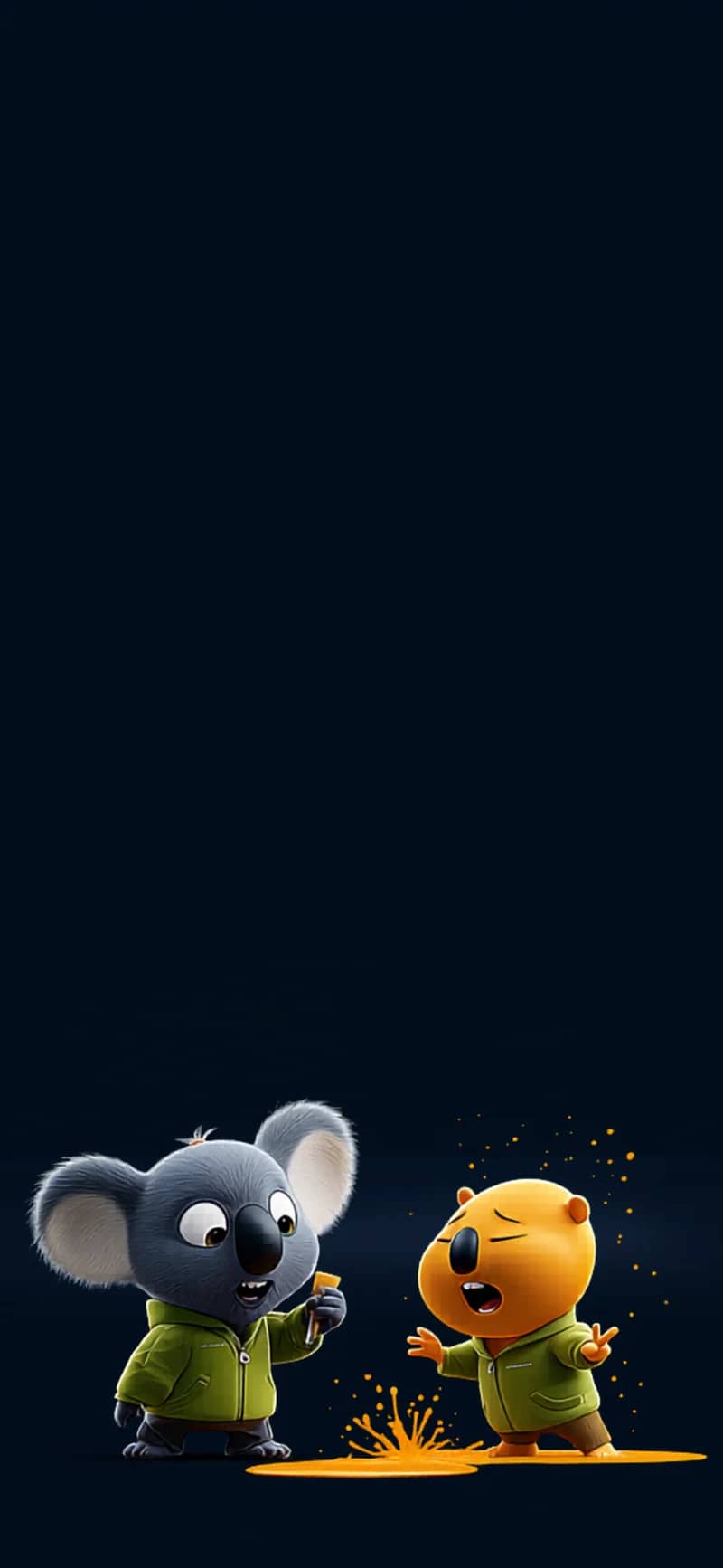 Cute Koala and Bear 3D Cartoon Dark iPhone Wallpaper Wallpaper | Picmaze