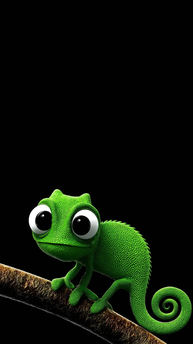 Ultra Cute Chameleon Close-Up Dark AMOLED Wallpaper - Chameleons mobile Wallpaper | Picmaze