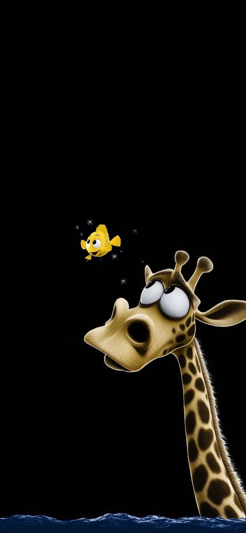Funny Giraffe and Fish Dark Cartoon 4K iPhone Wallpaper - ios wallpapers mobile Wallpaper | Picmaze