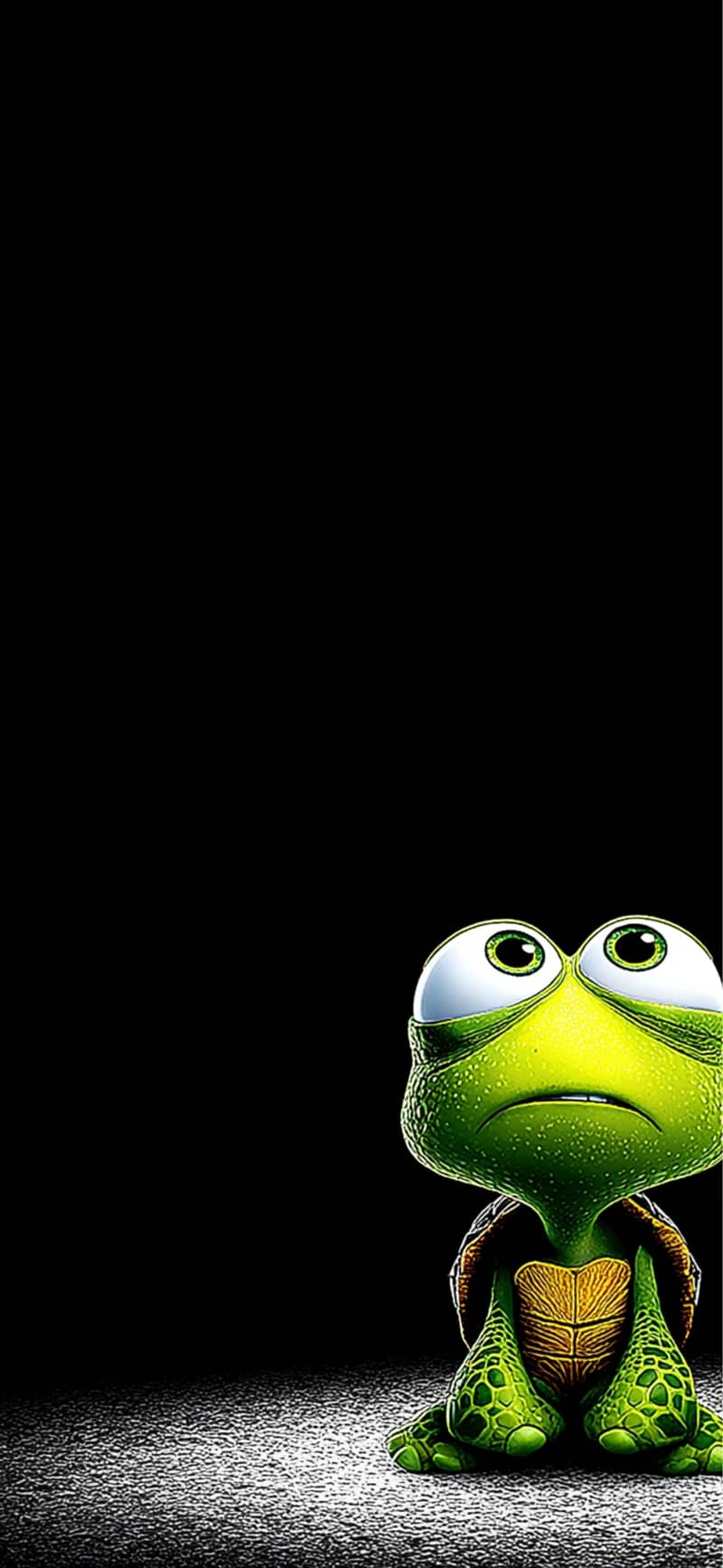 Cute Sad Turtle 4K Wallpaper HD Minimal Dark Background - ios wallpapers mobile Wallpaper | Picmaze