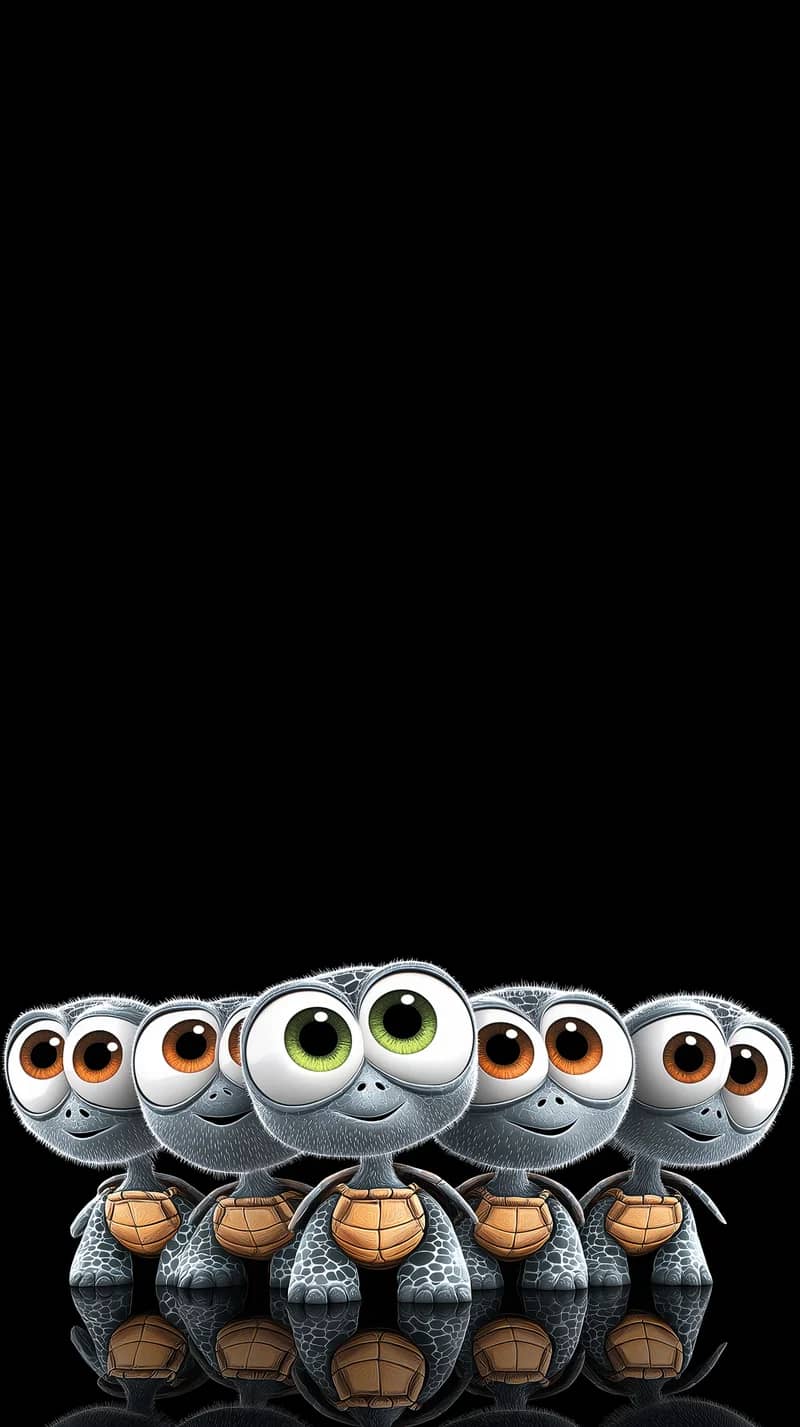 Cute Turtle Squad Minimal Dark Wallpaper 4K HD - Turtle mobile Wallpaper | Picmaze
