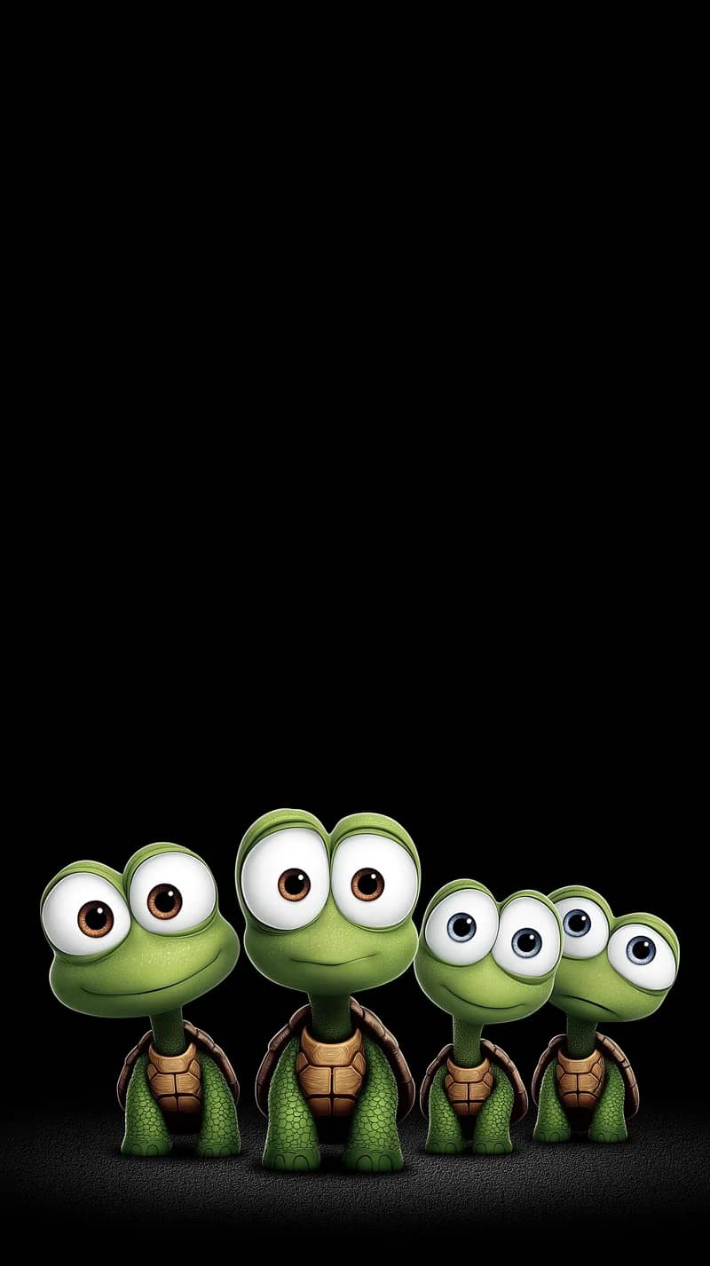 Cute Turtle Family Line Wallpaper 4K Dark HD - Turtle mobile Wallpaper | Picmaze