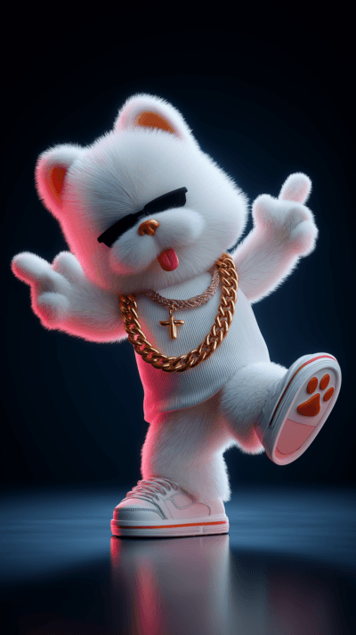Cute White Dog Dancing 3D Wallpaper – Cool Dark Aesthetic Android Background - Mobile mobile Wallpaper | Picmaze