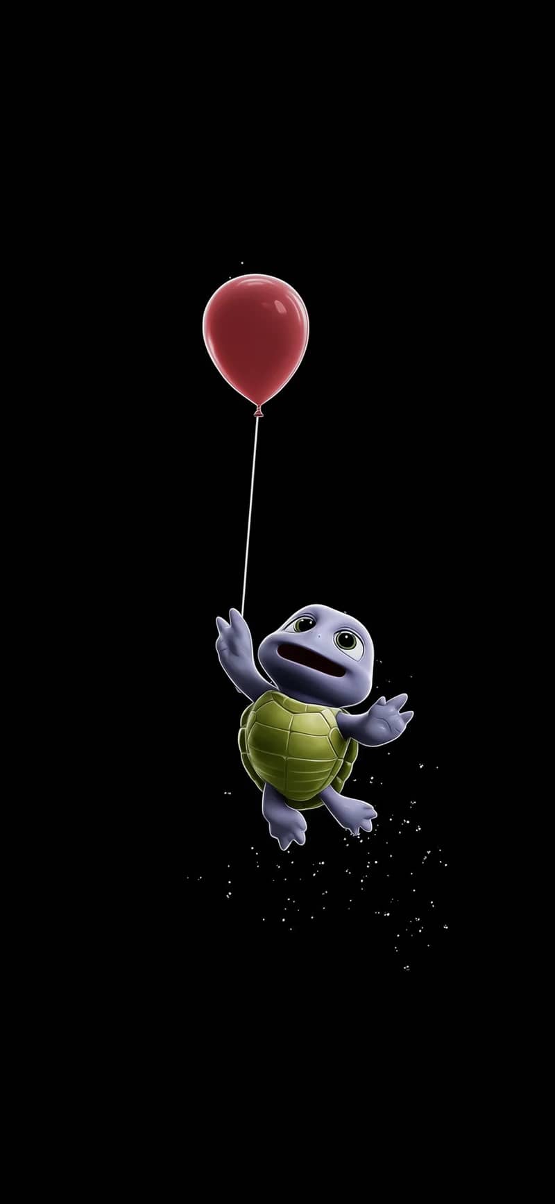 Cute Turtle Balloon Dark Minimal 4K iPhone Wallpaper - ios wallpapers mobile Wallpaper | Picmaze