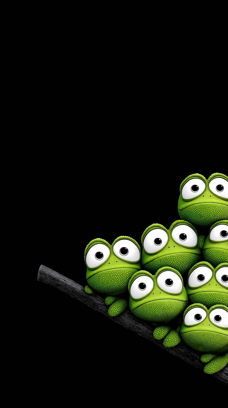 Cute Chameleon Group Minimal Dark Wallpaper Design Wallpaper | Picmaze