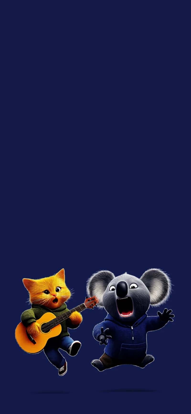 Cute Cat Guitar and Koala 3D Cartoon iPhone Wallpaper Wallpaper | Picmaze