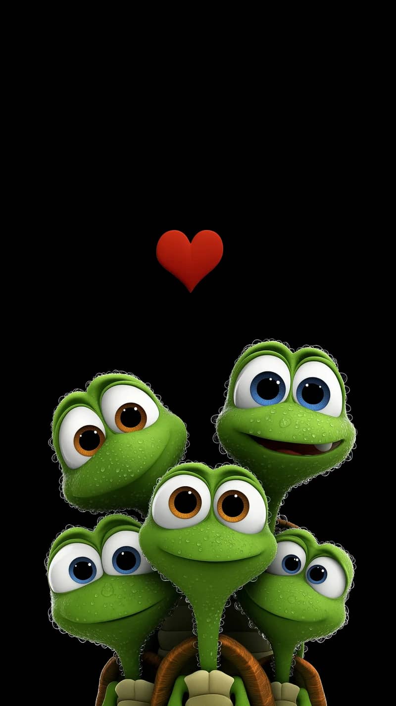 Cute Turtle Family Love Wallpaper 4K Dark Aesthetic - Turtle mobile Wallpaper | Picmaze