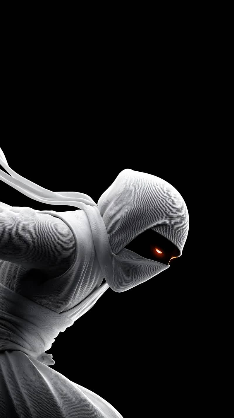 Dark White Ninja Close-Up Glowing Eyes 4K Wallpaper - Ninja Wallpapers  mobile Wallpaper | Picmaze