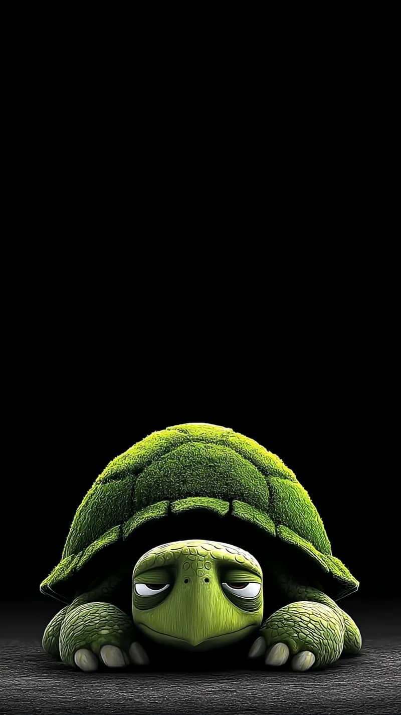 Sleepy Turtle Minimal Dark Cute Wallpaper Aesthetic Wallpaper | Picmaze