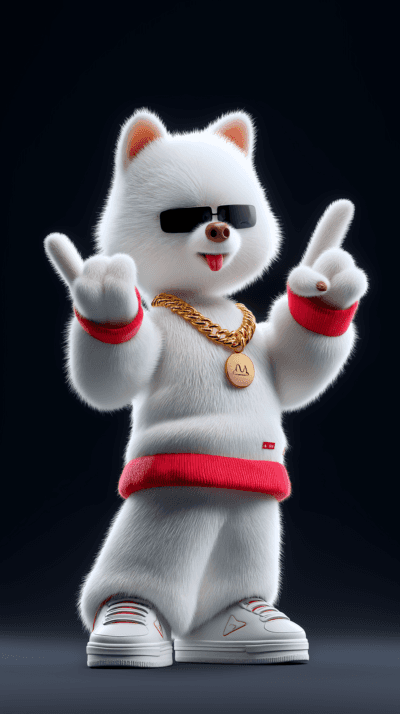 Swag Cute White Dog with Sunglasses 3D Wallpaper – Stylish Android Dark Background - Mobile mobile Wallpaper | Picmaze