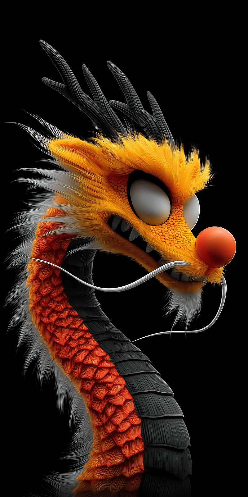 Stylized Orange Chinese Dragon Mobile Wallpaper 4K - Fantasy Wallpaper mobile Wallpaper | Picmaze