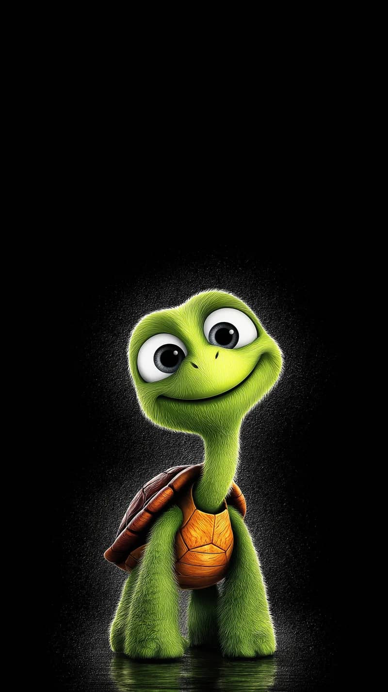 Cute Green Turtle Wallpaper with Soft Glow 3D Aesthetic - Turtle mobile Wallpaper | Picmaze