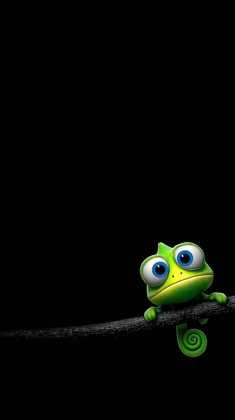 Cute Green Chameleon Minimal Dark Aesthetic Wallpaper - Chameleons mobile Wallpaper | Picmaze