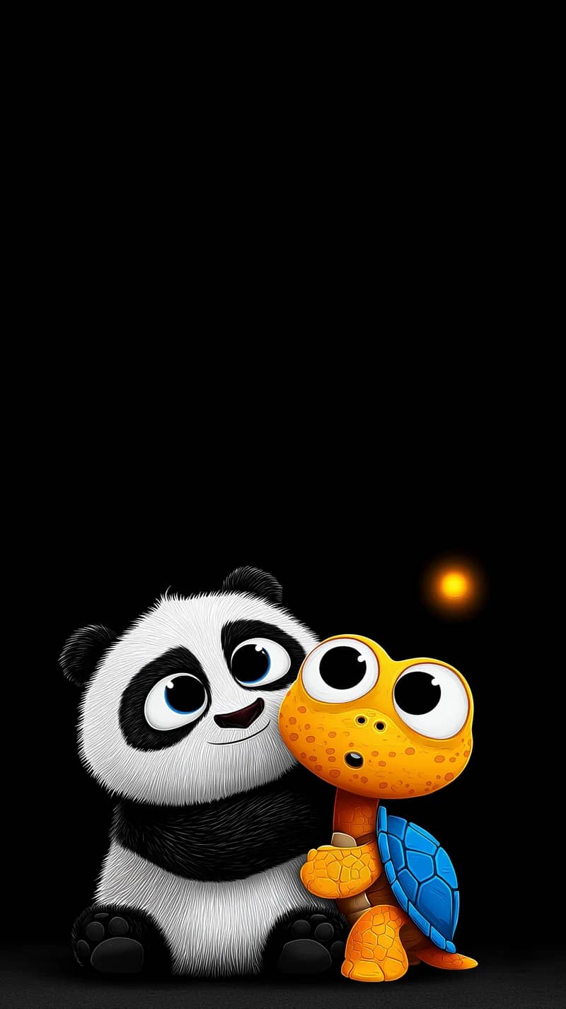 Cute Panda and Orange Turtle 3D Cartoon Wallpaper HD - 3D Wallpaper mobile Wallpaper | Picmaze