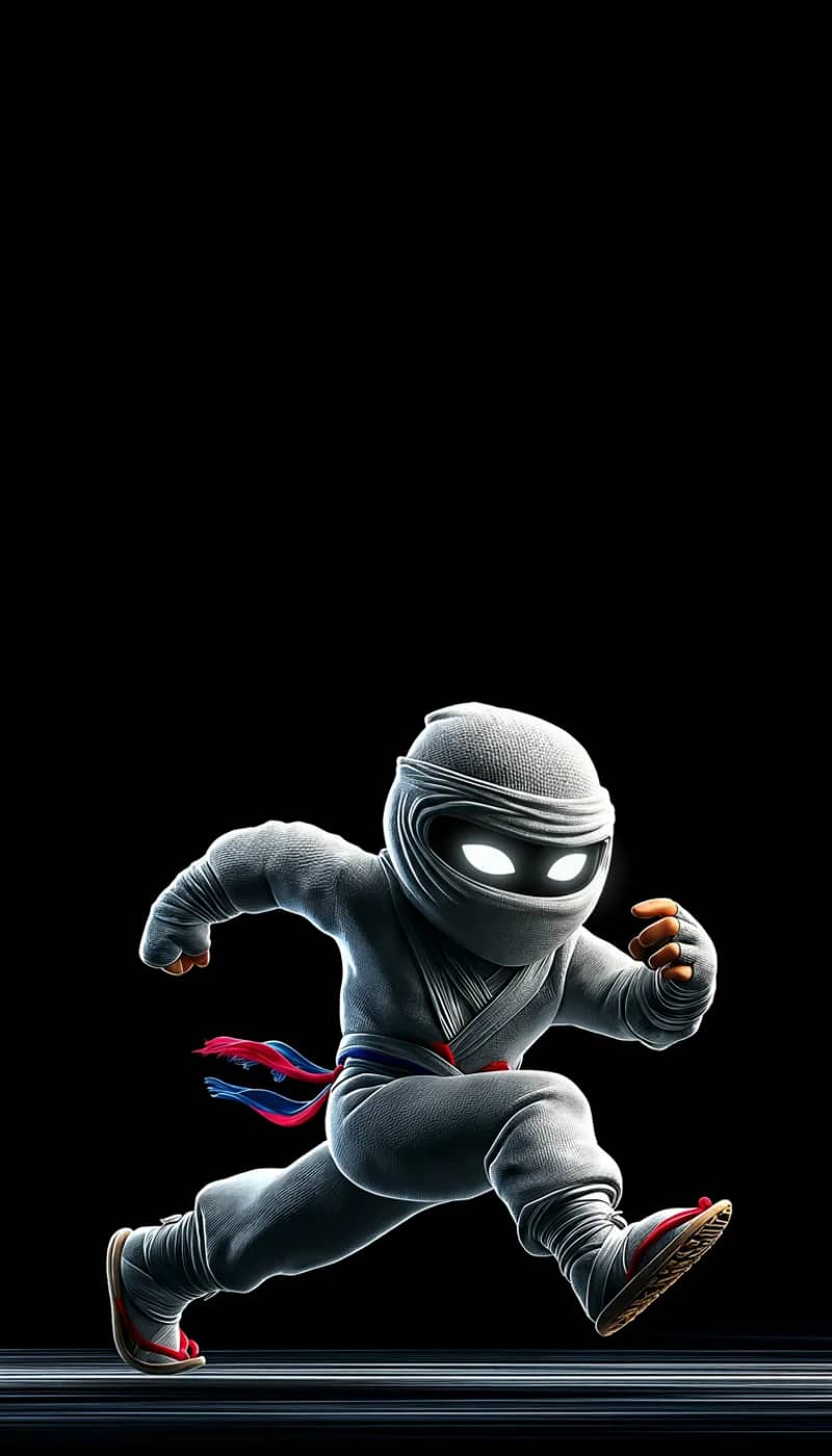 Minimal White Ninja Running Action 4K HD Wallpaper - Ninja Wallpapers  mobile Wallpaper | Picmaze
