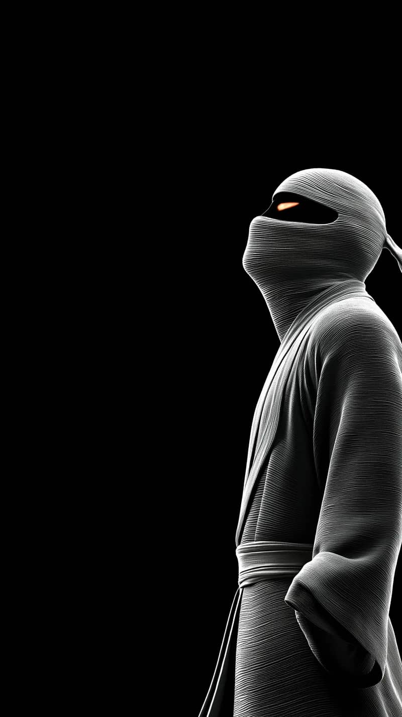White Ninja Side Portrait Glowing Eye 4K HD Wallpaper - Ninja Wallpapers  mobile Wallpaper | Picmaze