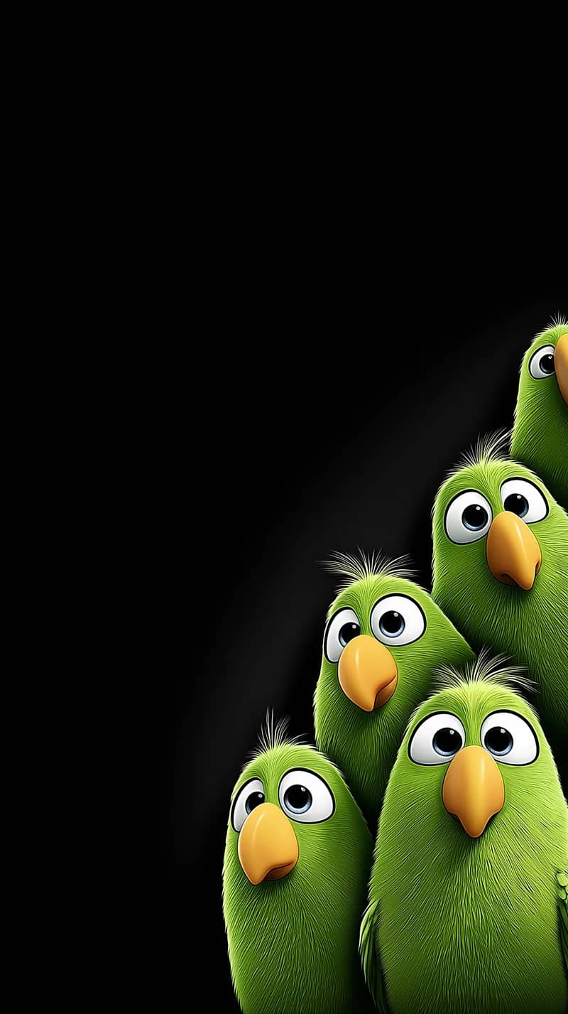 Creative Green Parrot Circle Minimal Dark Wallpaper HD - parrots mobile Wallpaper | Picmaze