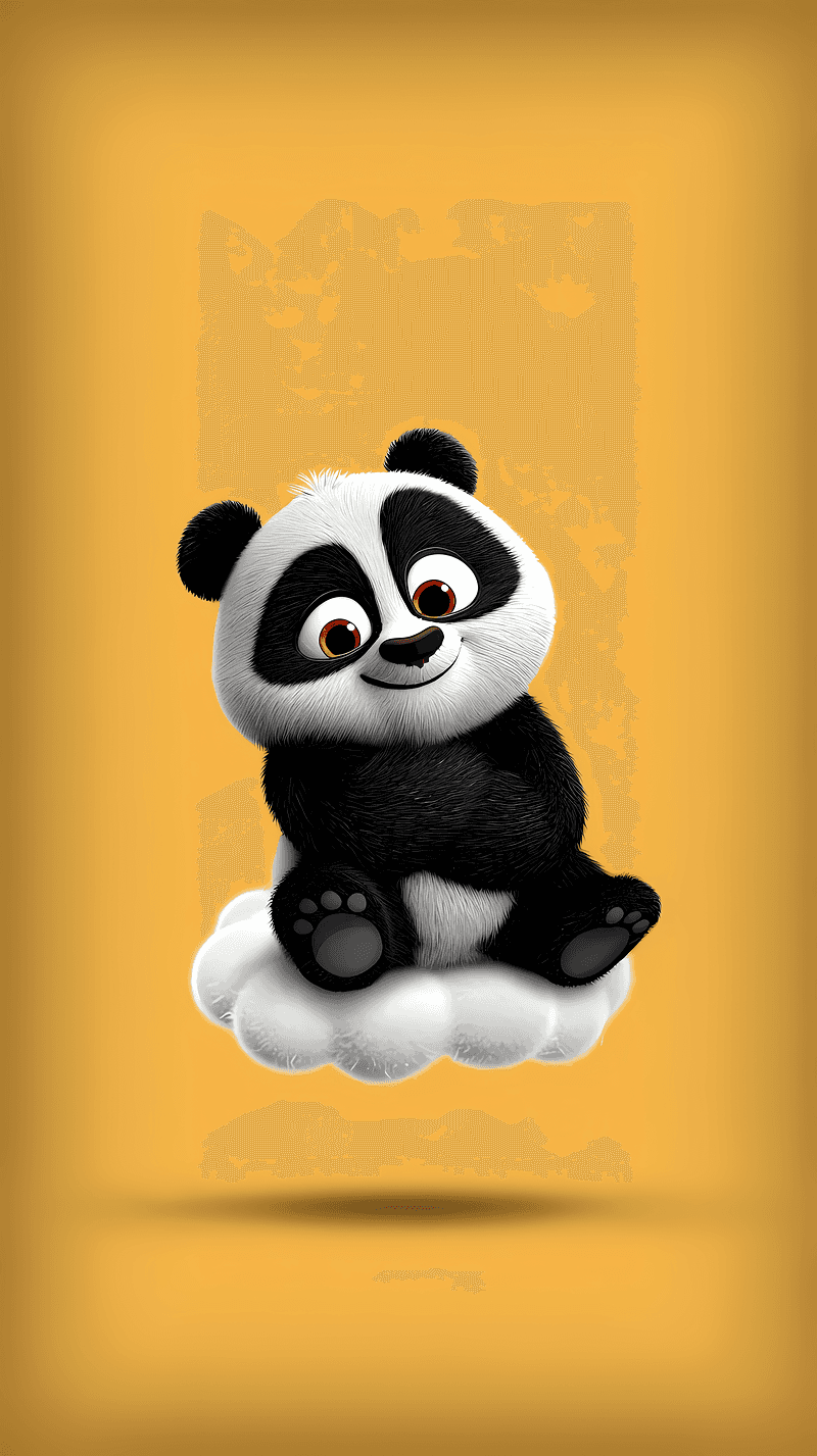 Cute Panda Sitting on Cloud Mobile Wallpaper 4K - Panda Wallpapers mobile Wallpaper | Picmaze