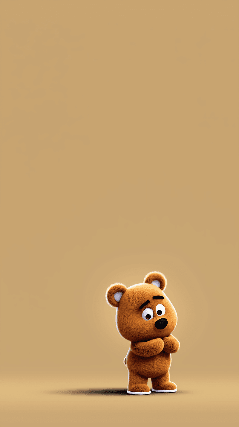 Cute Tiny Teddy Bear Minimal Mobile Wallpaper 4K - Fantasy Wallpaper mobile Wallpaper | Picmaze