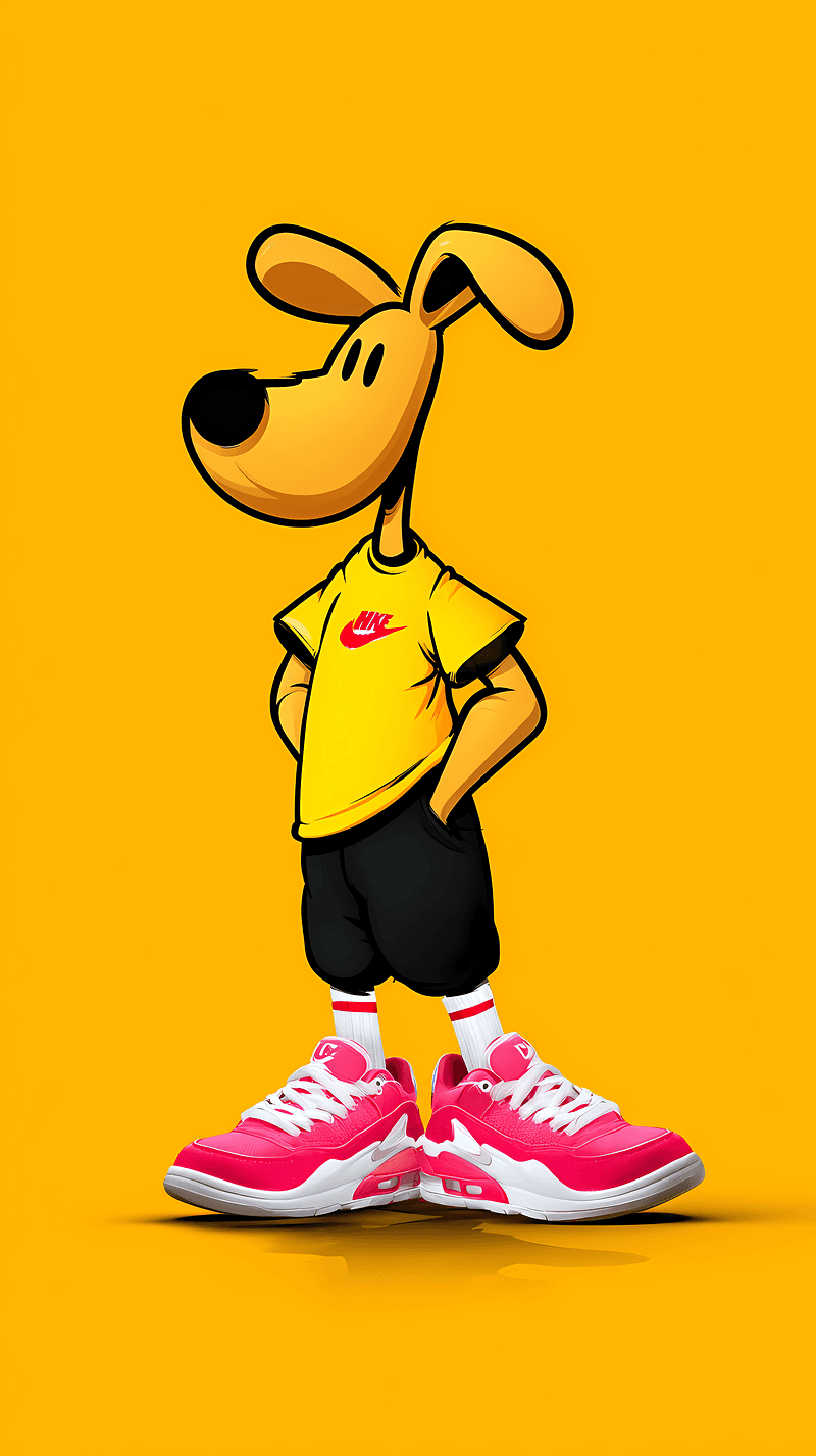 Stylish Cartoon Dog Street Style Yellow Android Wallpaper - Dogs wallpaper mobile Wallpaper | Picmaze
