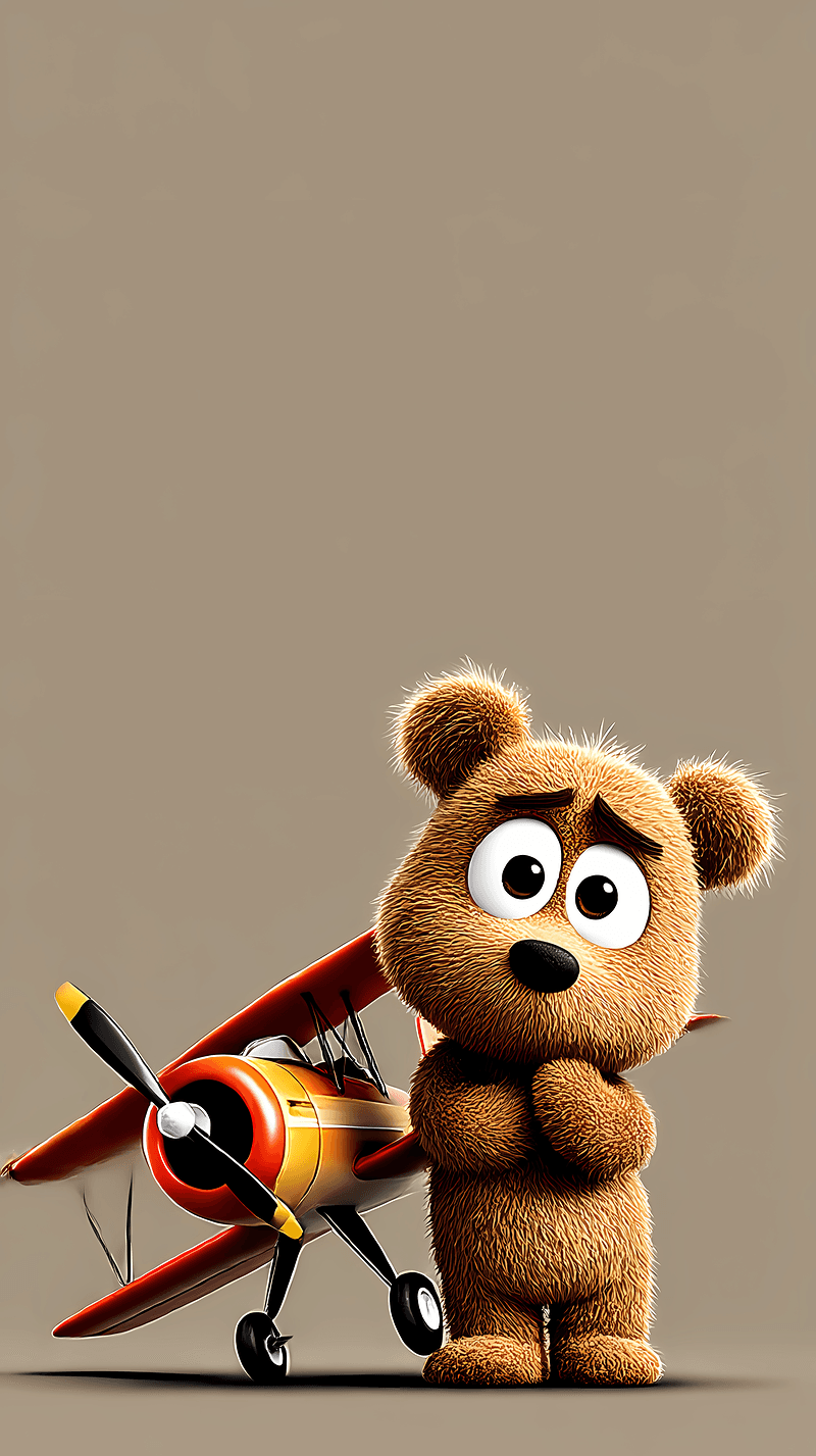 Cute Teddy Bear with Toy Airplane Mobile Wallpaper 4K - Fantasy Wallpaper mobile Wallpaper | Picmaze
