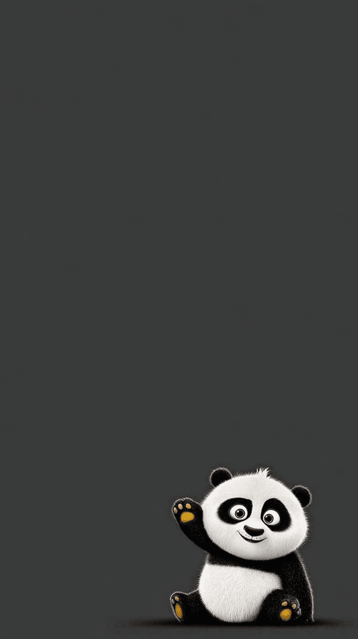 Cute Baby Panda Android Wallpaper – Waving Cartoon Panda Minimal Dark Background wallpaper - Panda Wallpapers | Picmaze