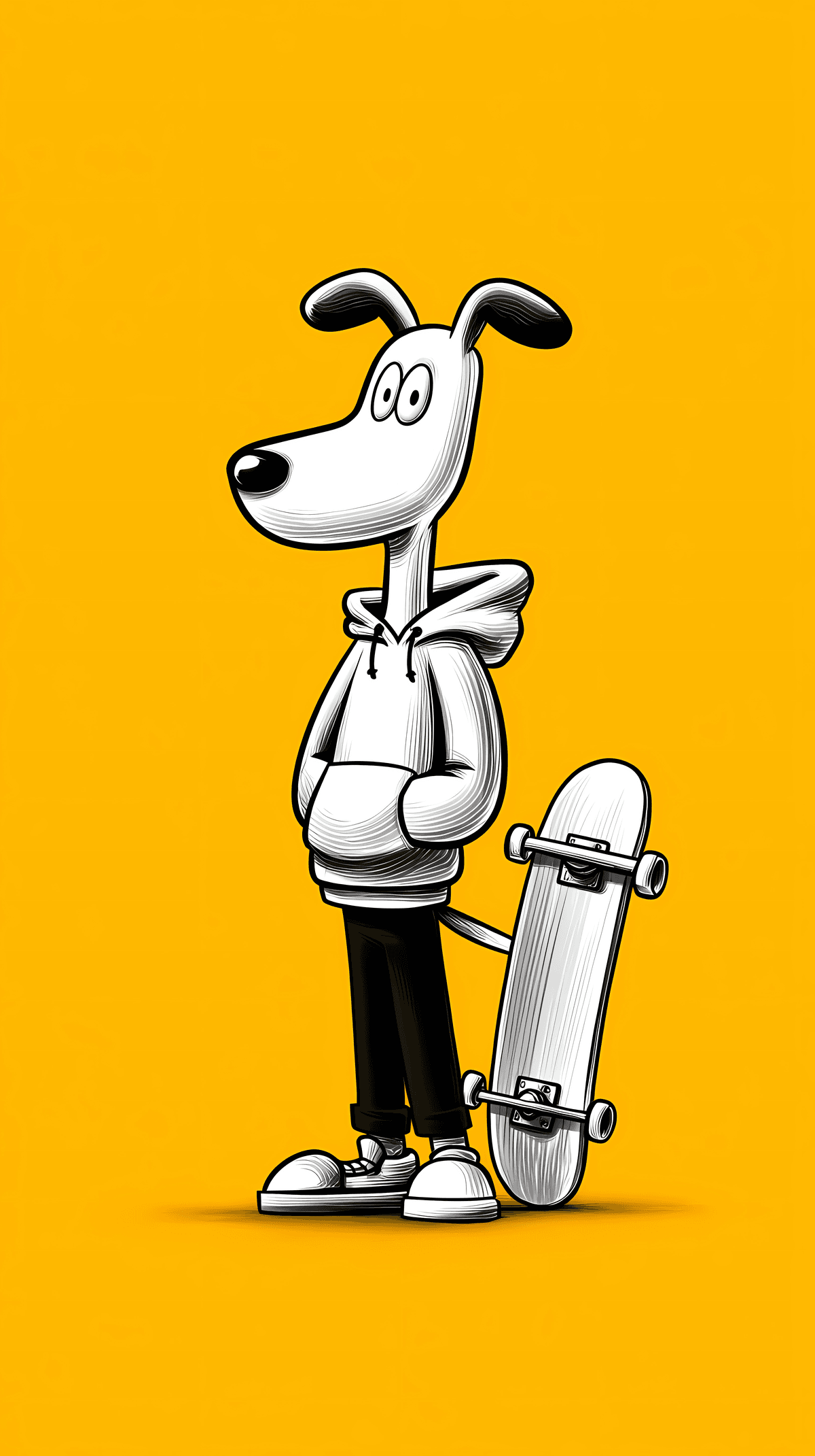 Cool Cartoon Dog Skateboard Yellow Android Wallpaper wallpaper - Dogs wallpaper | Picmaze