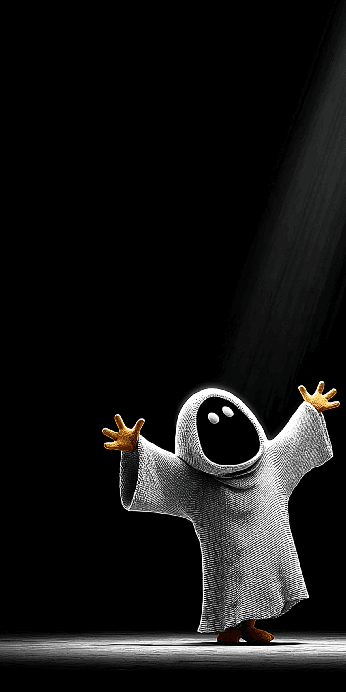 Funny Ghost Under Spotlight Wallpaper – Cute Cartoon Ghost Dark Background wallpaper - ghost | Picmaze