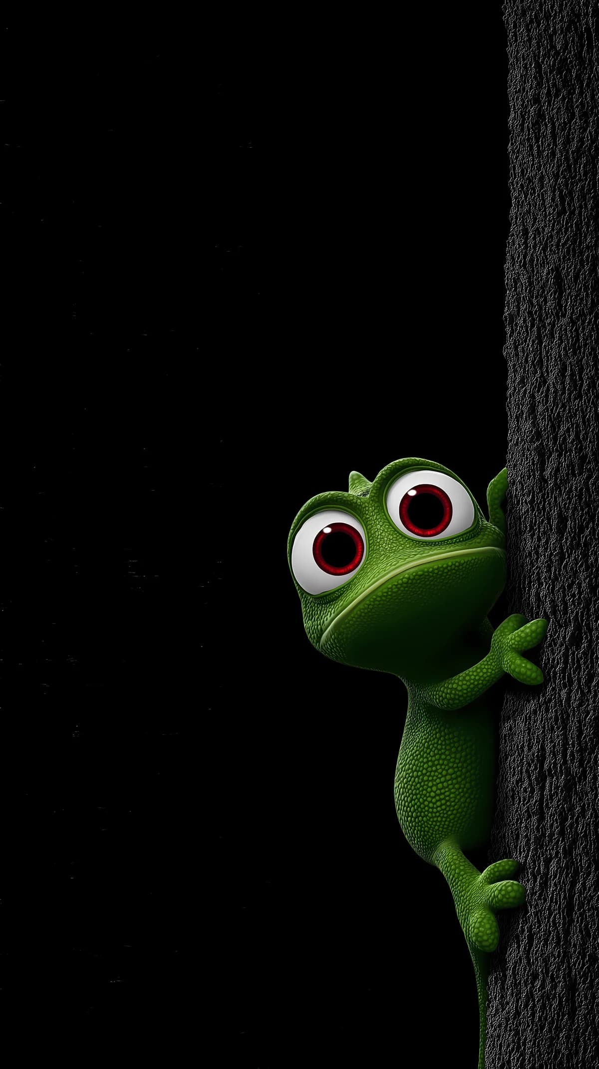 Cute Chameleon with Red Eyes Dark Minimal Wallpaper wallpaper - Chameleons | Picmaze