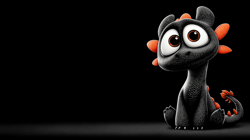 Cute Black Baby Dragon Fantasy Desktop Wallpaper 4K - Fantasy Wallpaper desktop Wallpaper | Picmaze