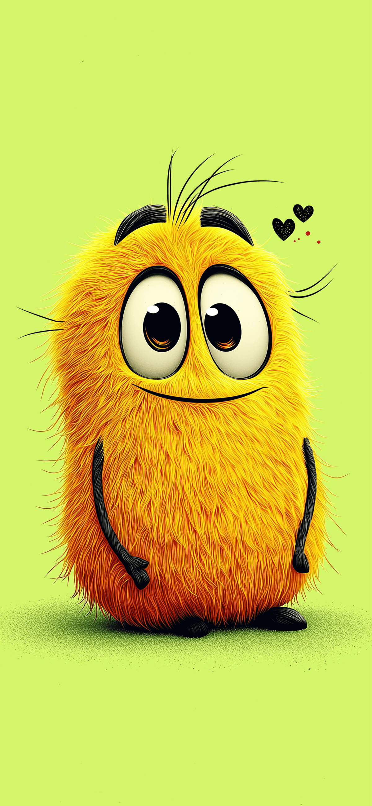 Cute Orange Fluffy Monster Wallpaper – Adorable Cartoon HD Background wallpaper - ios wallpapers | Picmaze