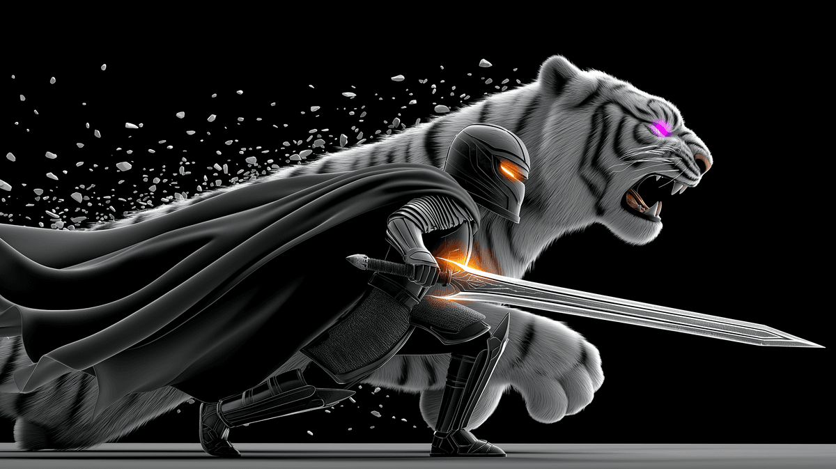 Knight and White Tiger Dark Fantasy 4K Wallpaper wallpaper - Fantasy Wallpaper | Picmaze