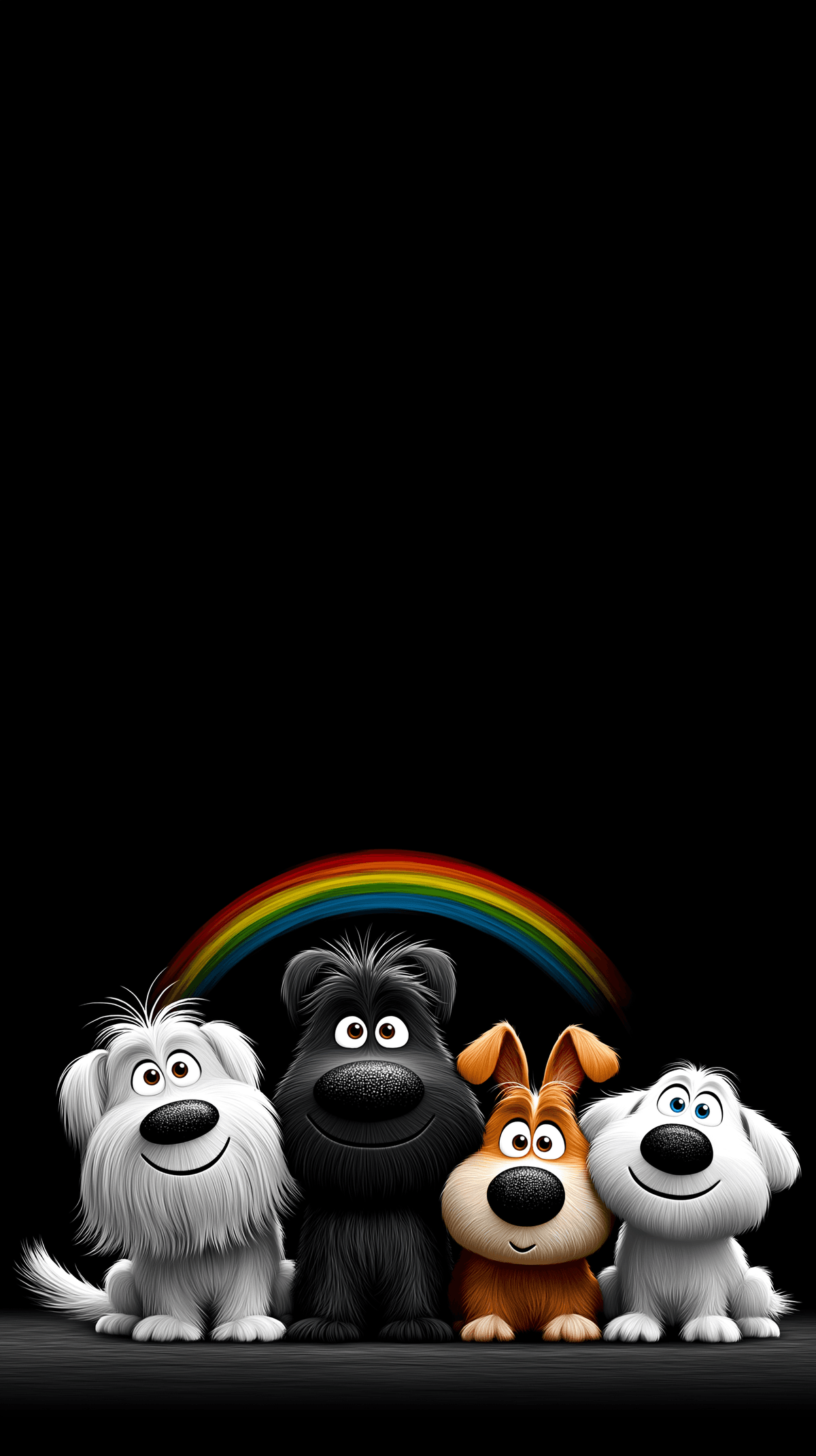 Cute Cartoon Dogs Rainbow Wallpaper 4K Dark wallpaper - draft | Picmaze