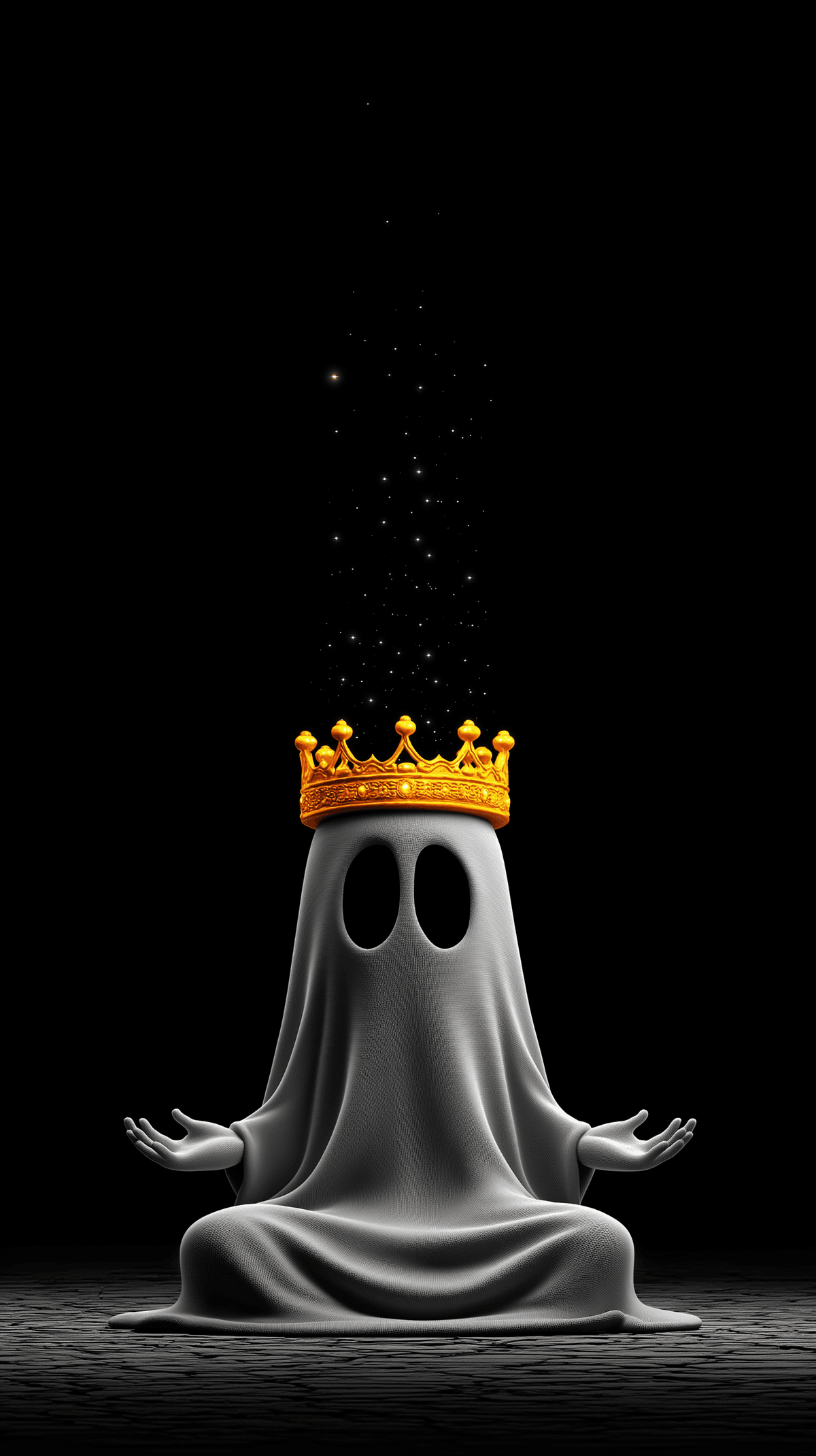 Meditating King Ghost Android Wallpaper – Crown Ghost Minimal Dark Background wallpaper - ghost | Picmaze