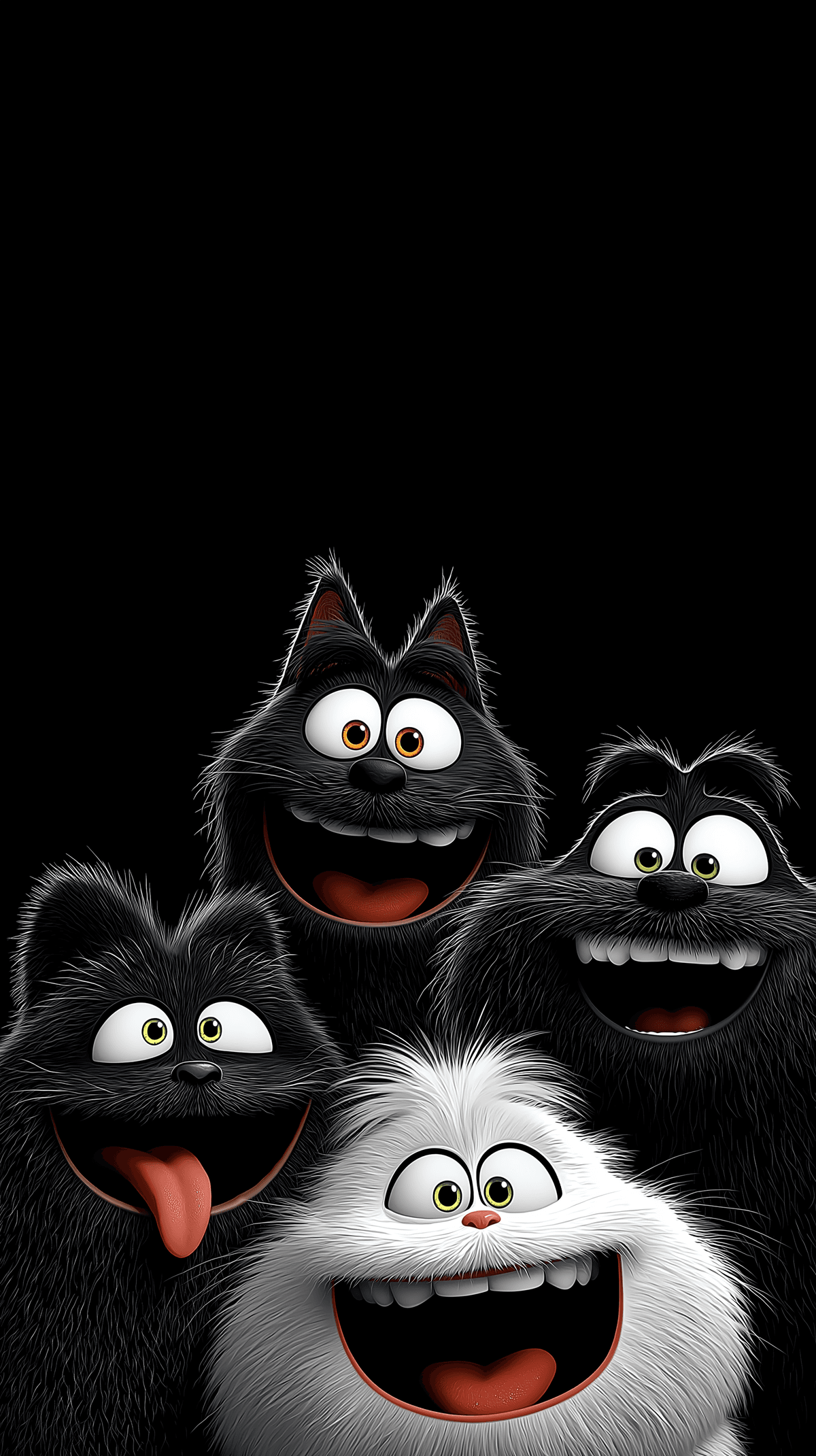 Cute Cartoon Dogs Wallpaper 4K Dark Background wallpaper - Cat Wallpapers | Picmaze