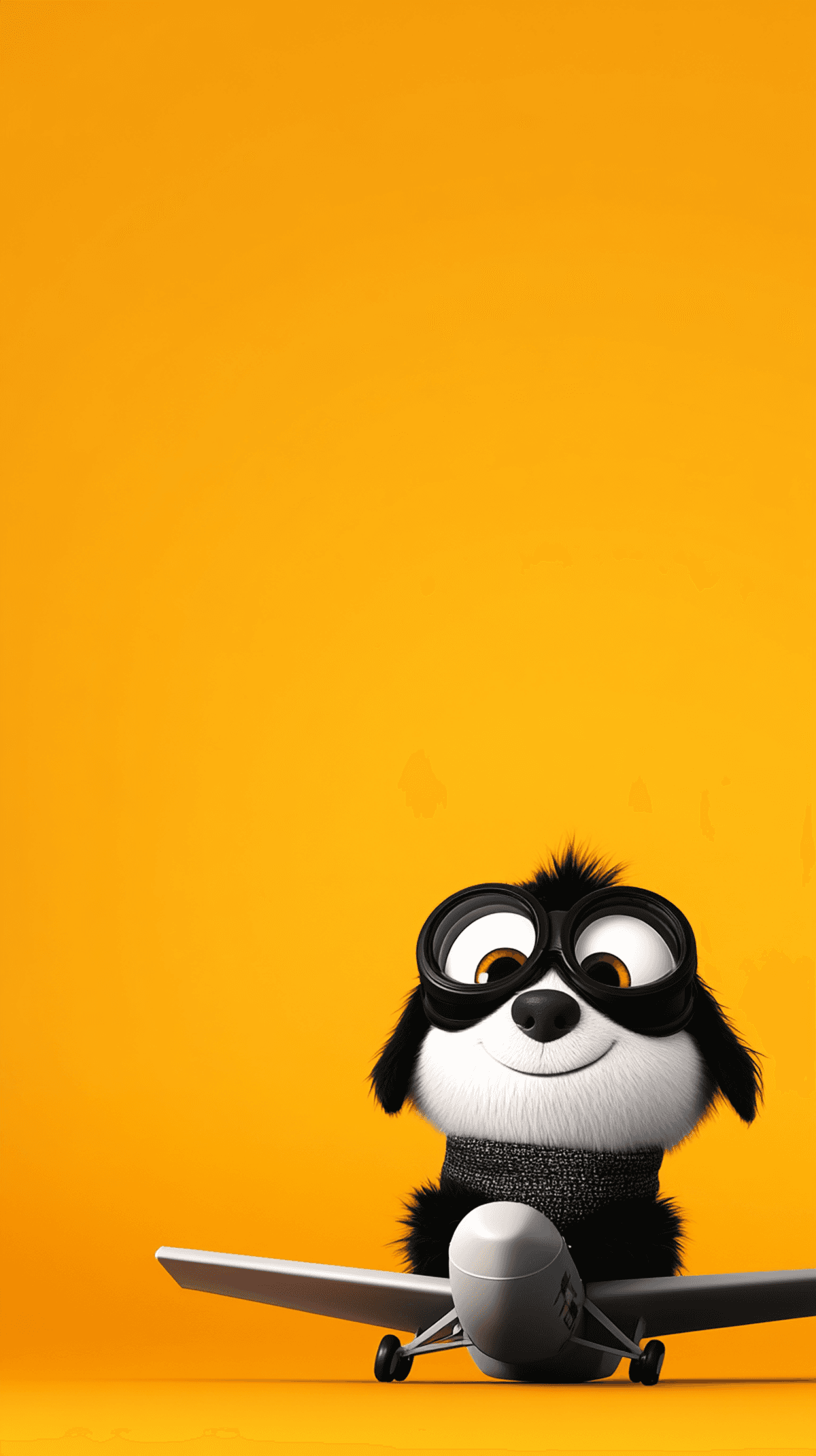 Cute Pilot Puppy Wallpaper 4K Yellow Background wallpaper - Dogs wallpaper | Picmaze