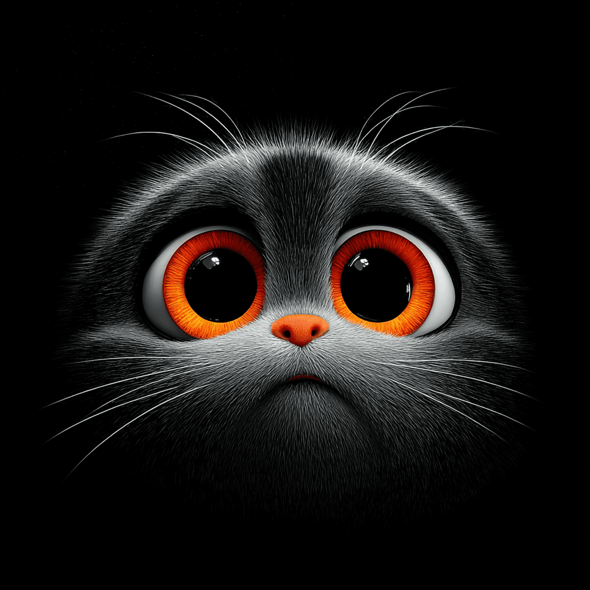 Cute Big Orange-Eyed Black Cat 4K Profile Picture wallpaper - profile-pictures | Picmaze