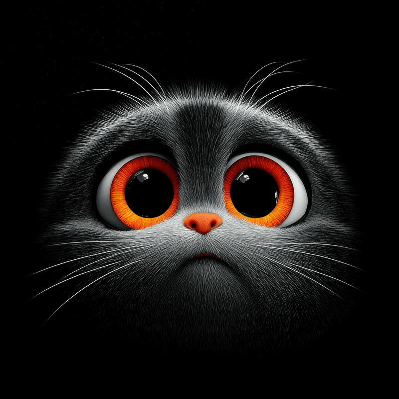 Cute Big Orange-Eyed Black Cat 4K Profile Picture profile picture