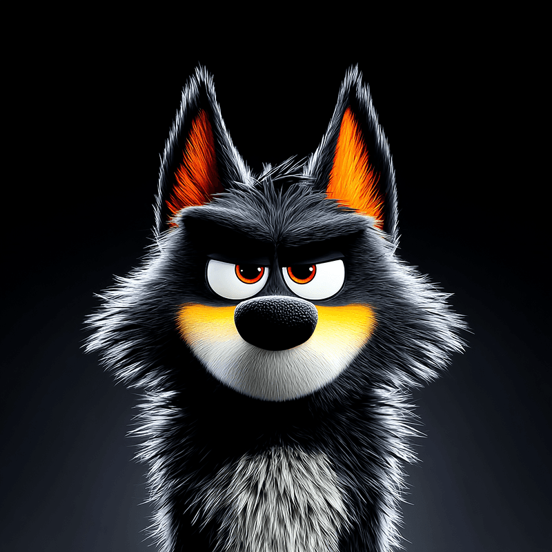 Fierce Black Wolf 4K Cartoon Profile Picture profile picture