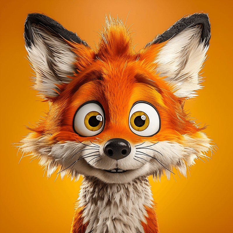 Cute 3D Cartoon Fox Profile Picture – Adorable Animal Character DP profile picture