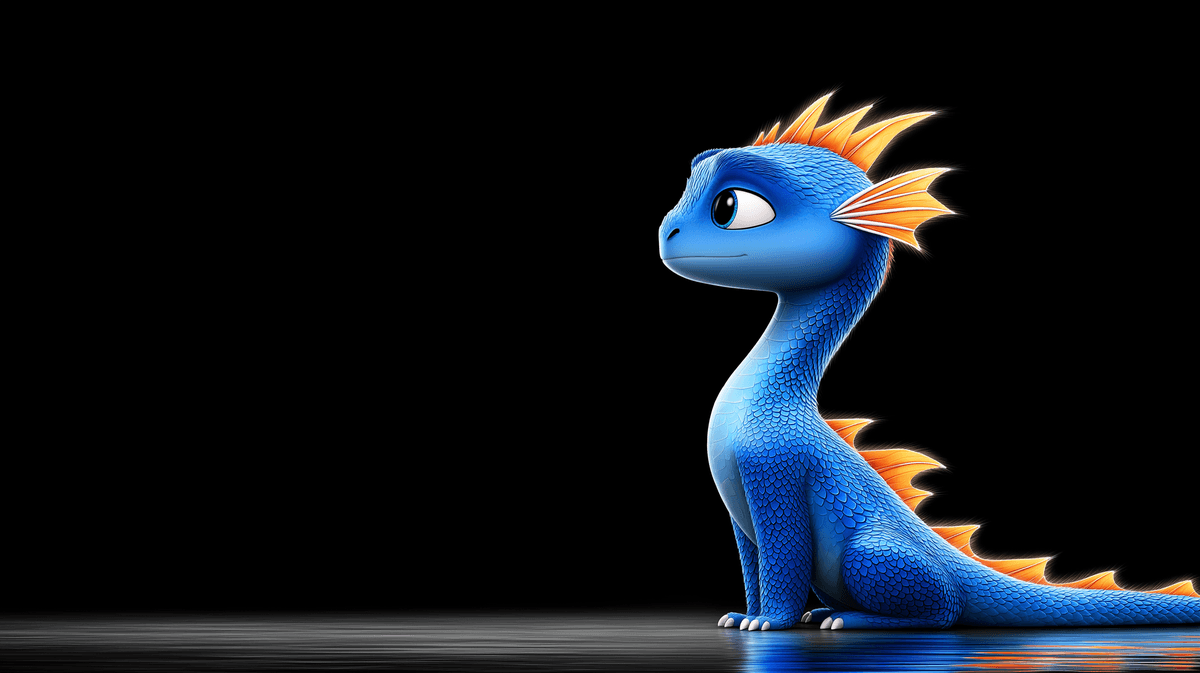 Cute Blue Baby Dragon Desktop Wallpaper – Fantasy 3D Cartoon Dragon Background in 4K wallpaper - Desktop Wallpapers  | Picmaze