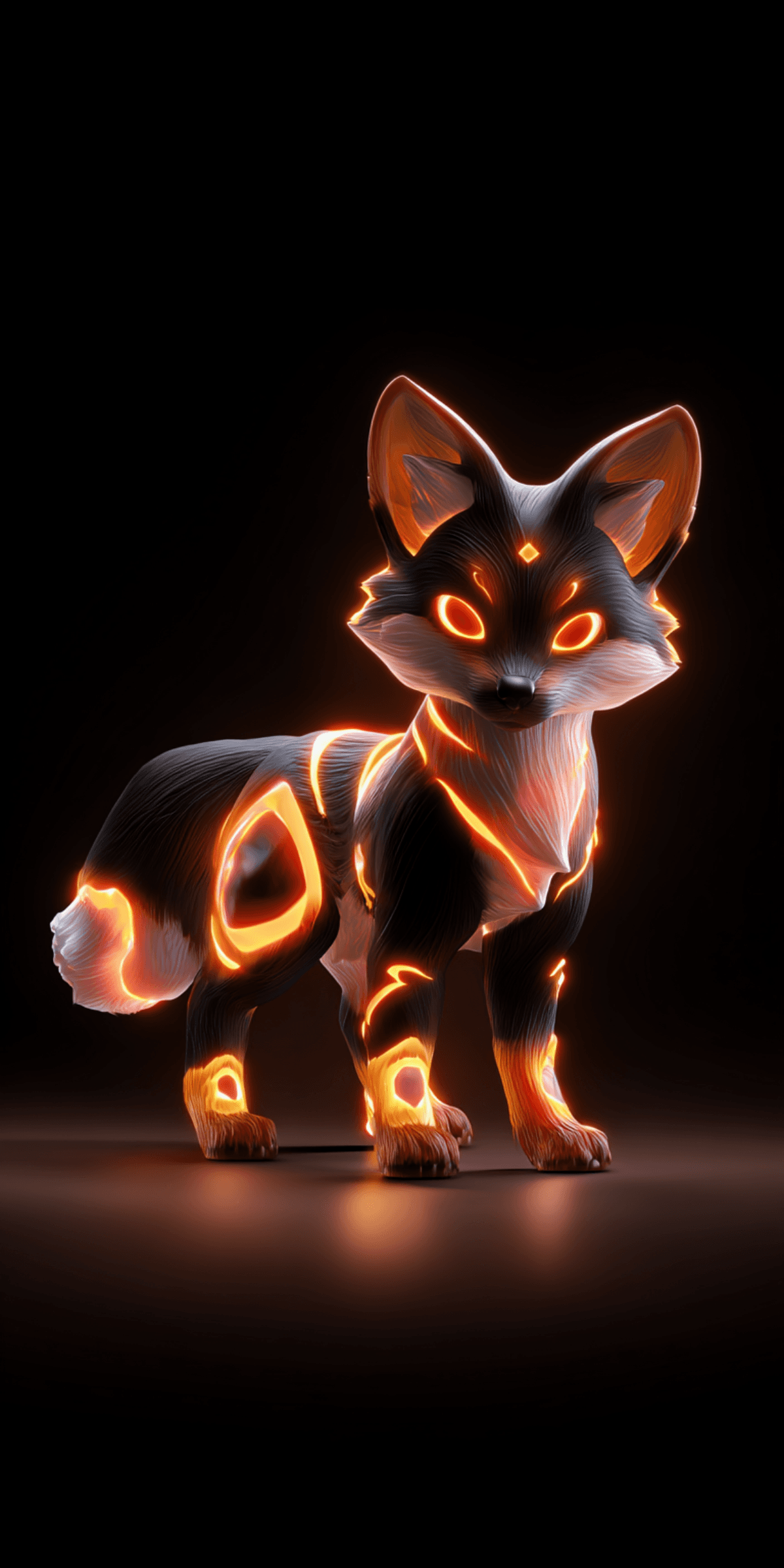 Glowing Neon Fox iPhone Wallpaper – Dark Aesthetic 4K iOS Background wallpaper - ios wallpapers | Picmaze