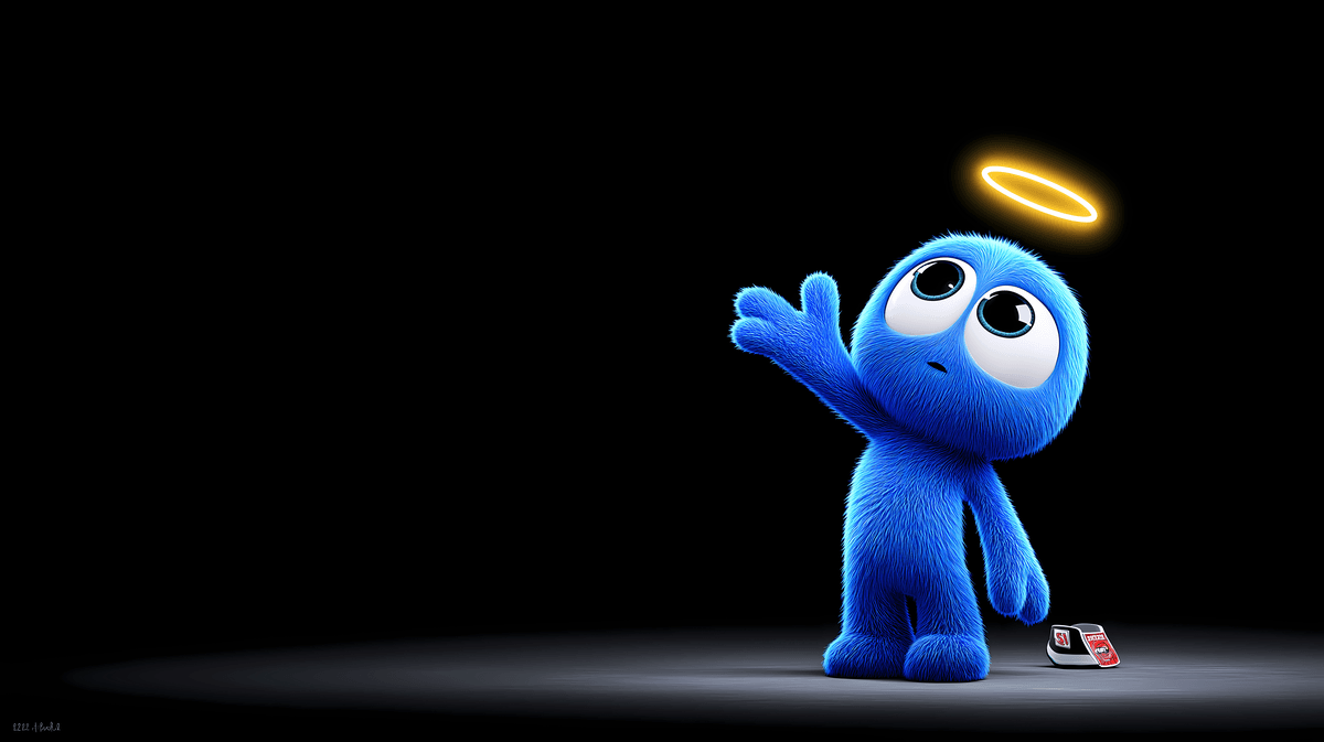 Cute Blue Cartoon Angel Dark Background 4K Wallpaper wallpaper - Desktop Wallpapers  | Picmaze