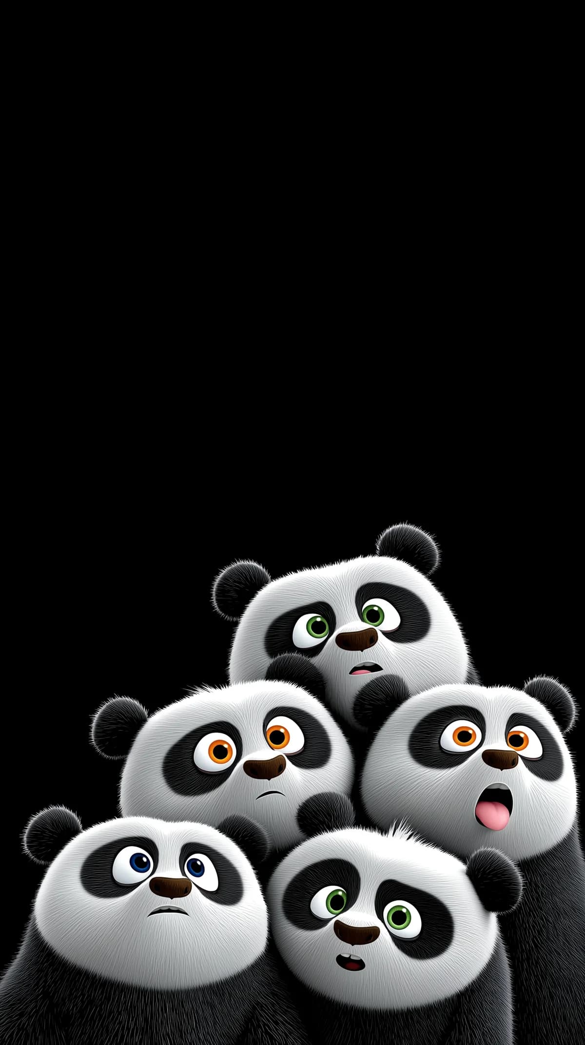 Curious Panda Faces Cluster Minimal Dark Cute Wallpaper wallpaper - Panda Wallpapers | Picmaze