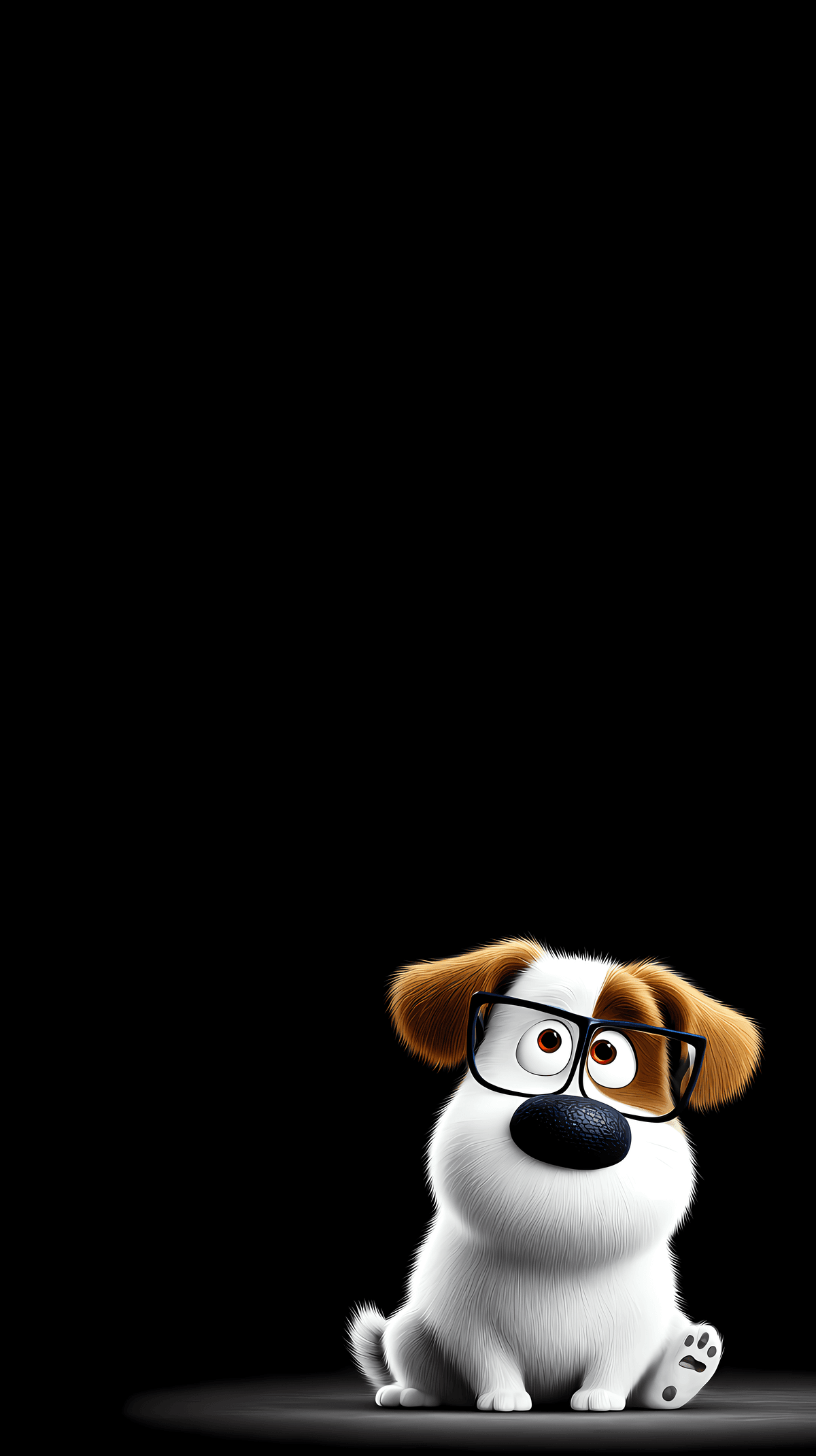 Cute Cartoon Puppy with Glasses – Minimal Dark Aesthetic 4K Wallpaper wallpaper - Dogs wallpaper | Picmaze