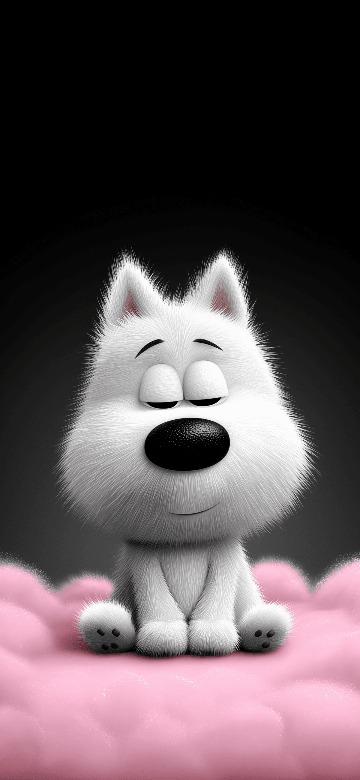 Cute Sleepy White Puppy on Pink Clouds 3D Wallpaper 4K wallpaper - ios wallpapers | Picmaze