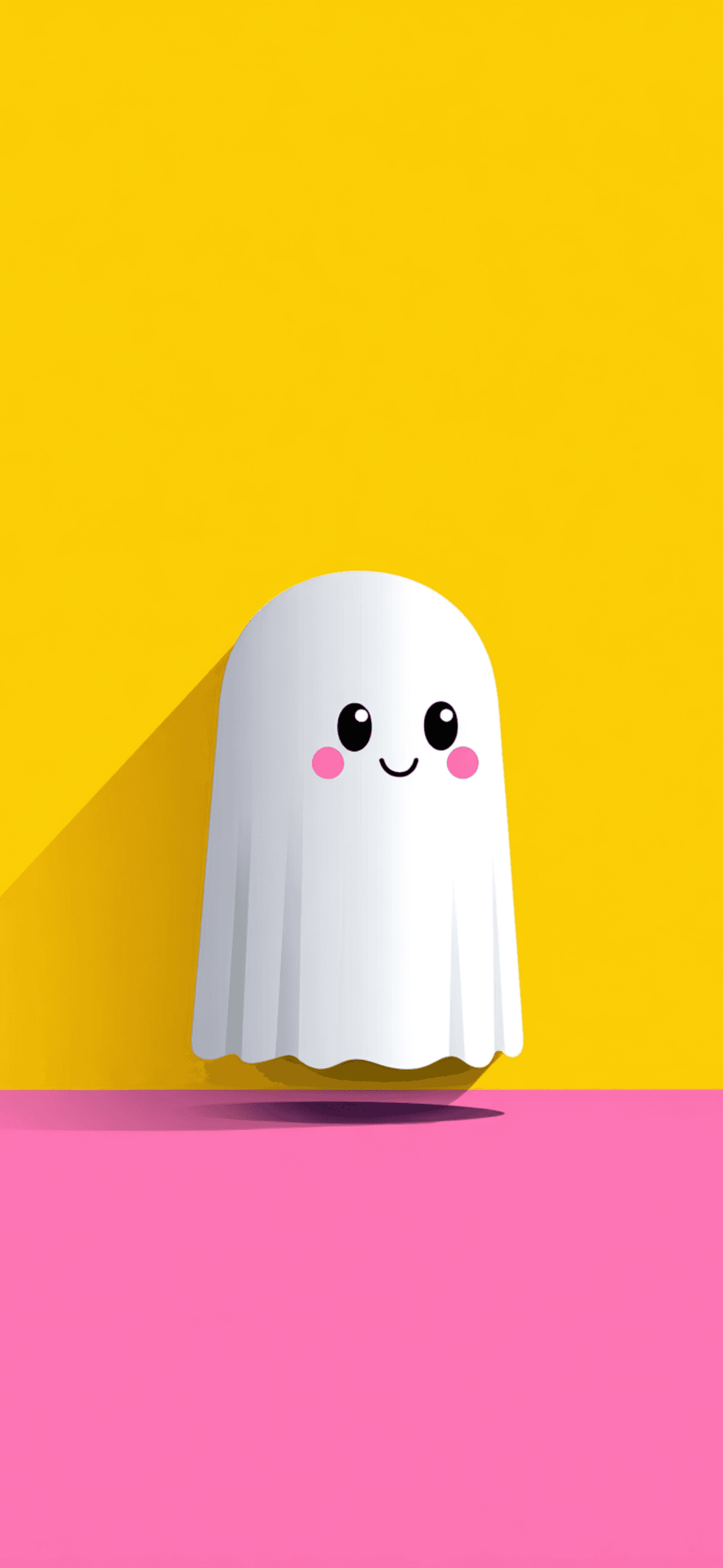 Cute Minimal Ghost Wallpaper Yellow Aesthetic wallpaper - ios wallpapers | Picmaze