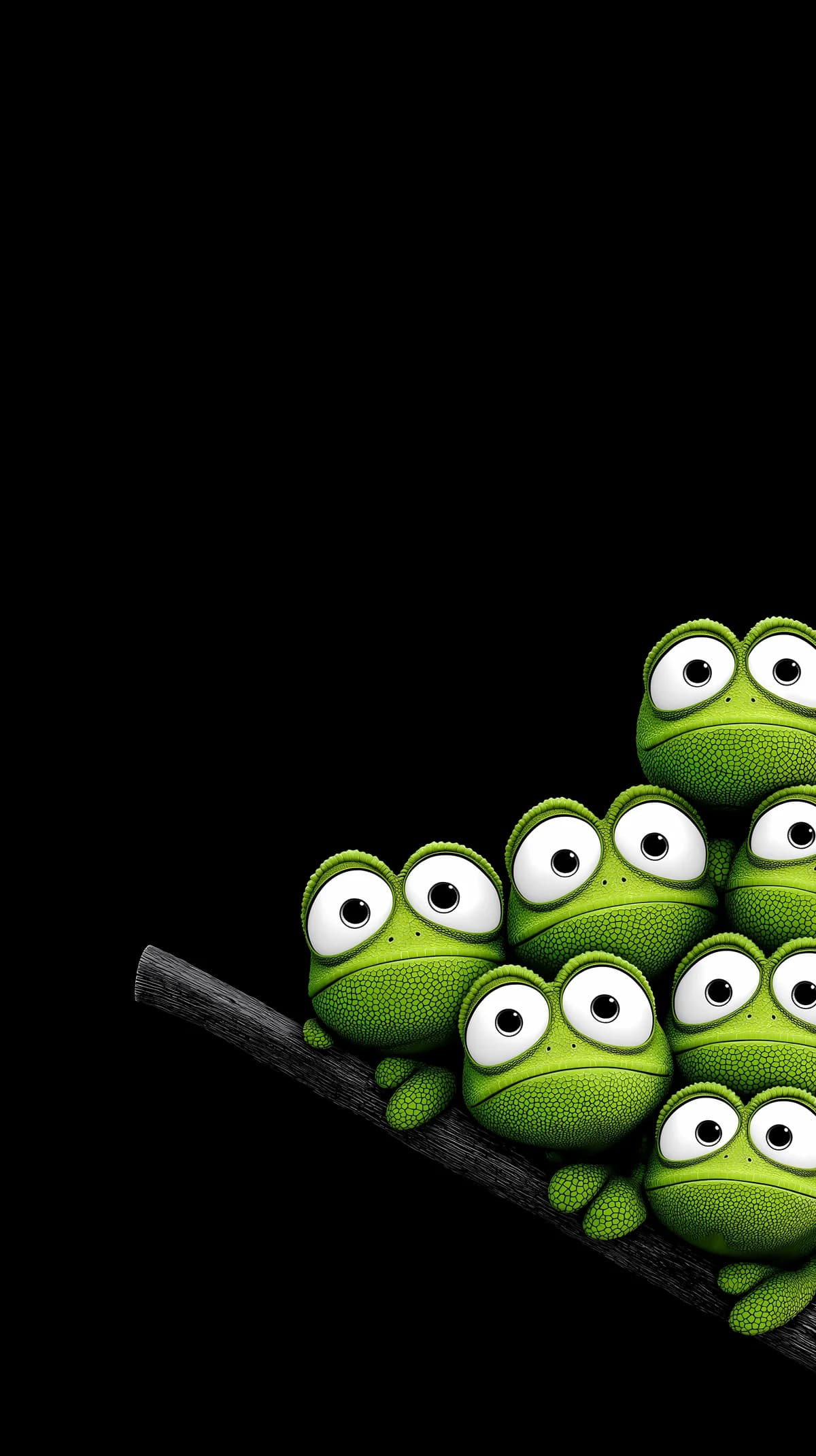 Cute Chameleon Group Minimal Dark Wallpaper Design wallpaper - Chameleons | Picmaze