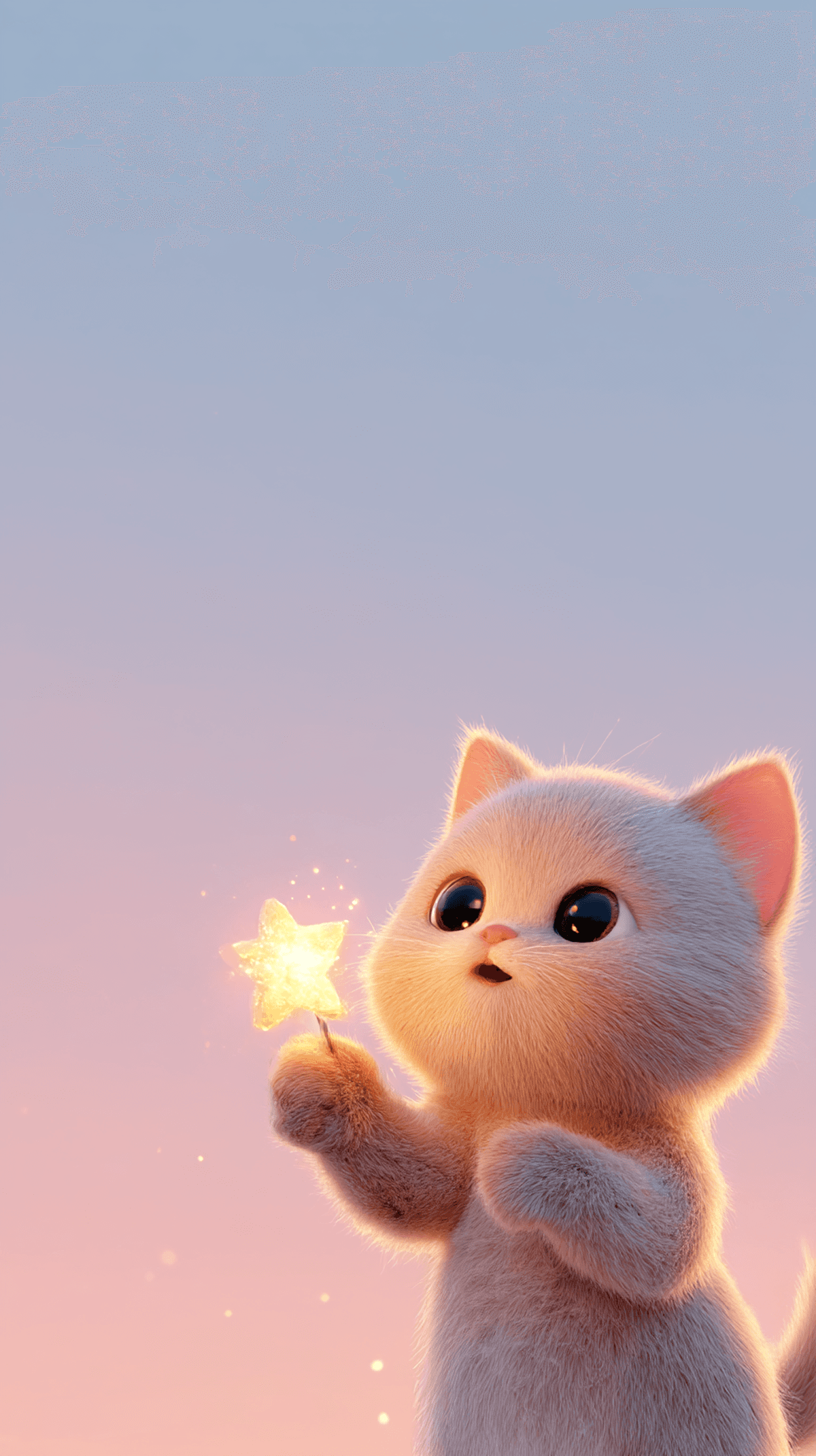Cute Kitten with Star 3D Aesthetic Wallpaper HD wallpaper - 3D Wallpaper | Picmaze